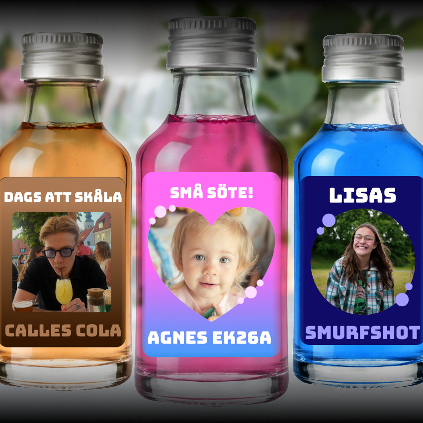 Små shots-etiketter