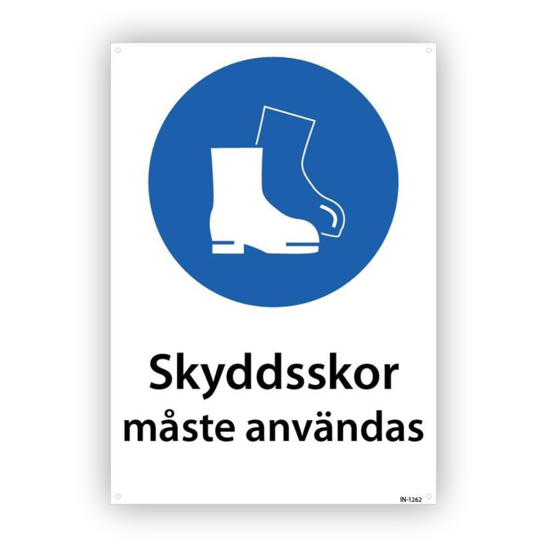 Skyddsskor måste användas