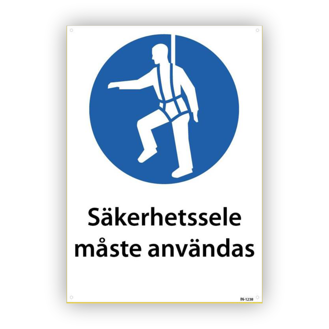 Säkerhetssele måste användas