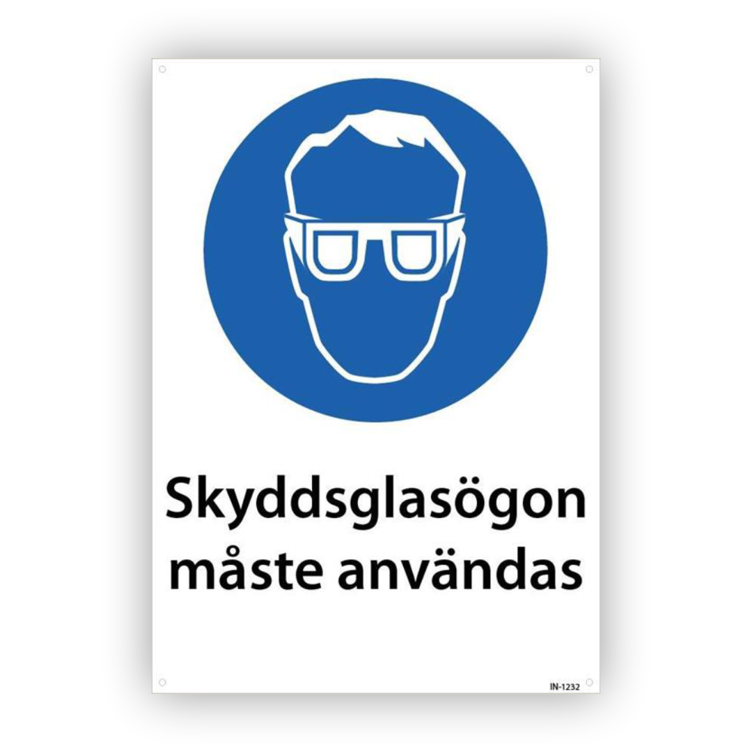 Skyddsglasögon måste användas