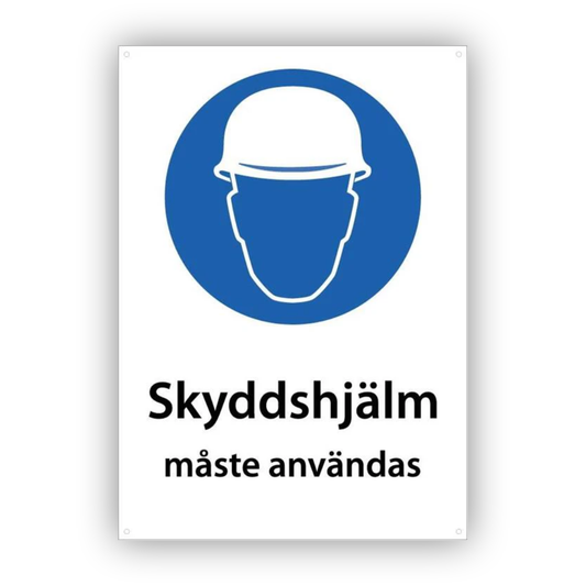 Skyddshjälm måste användas