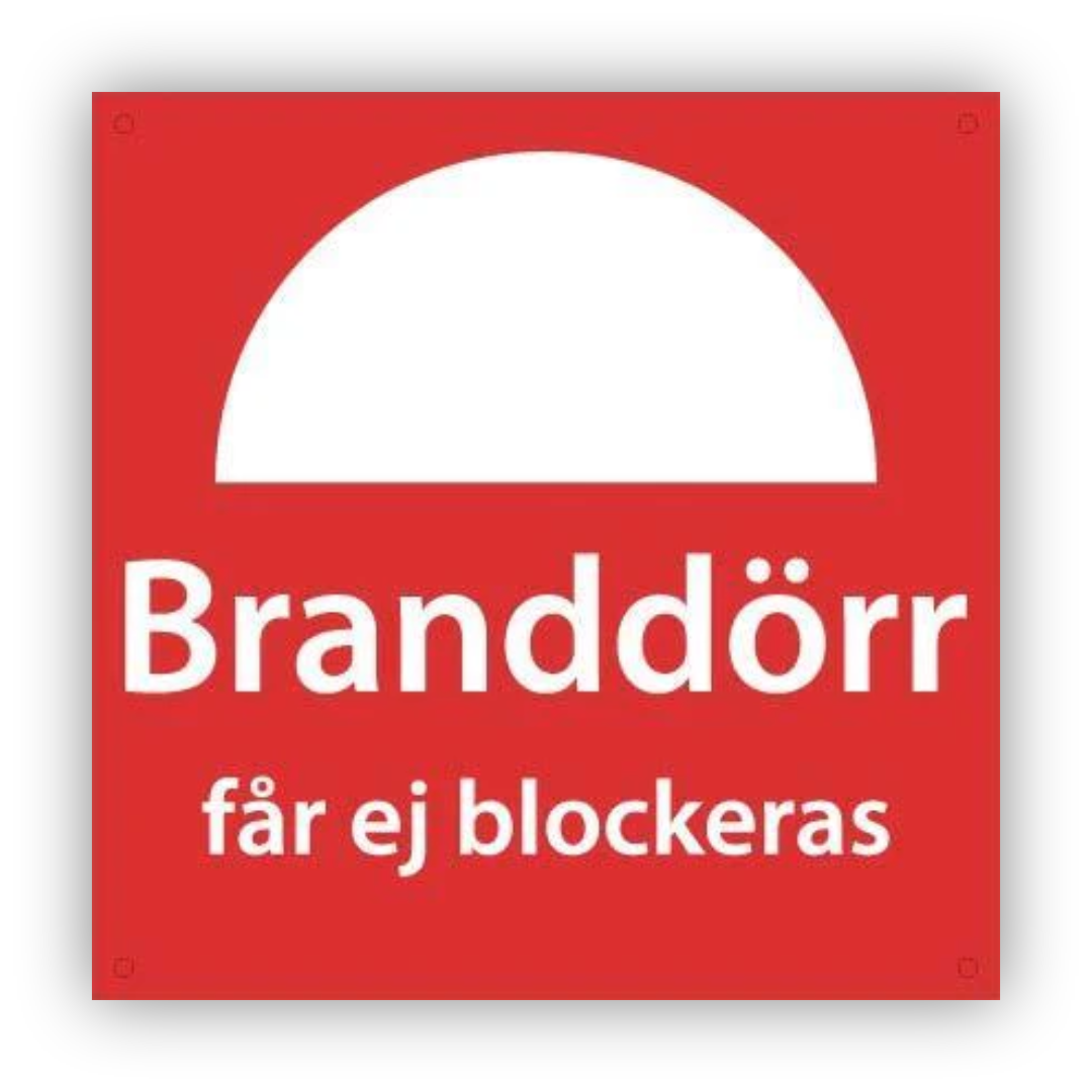 Branddörr får ej blockeras