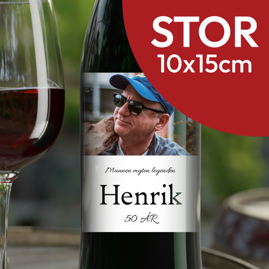 Flaskeetikett - Vin med bilde